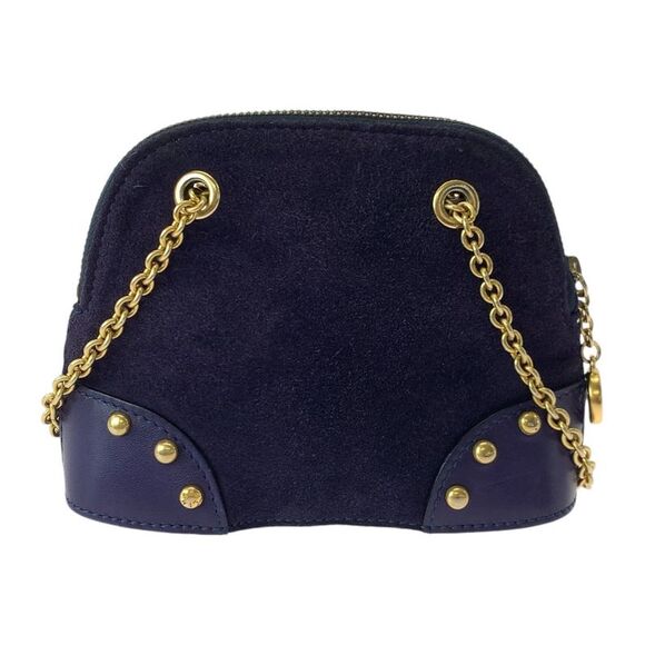 Celine Vintage Suede Leather Circle Logo Studded Crossbody Bag - Picture 2 of 6